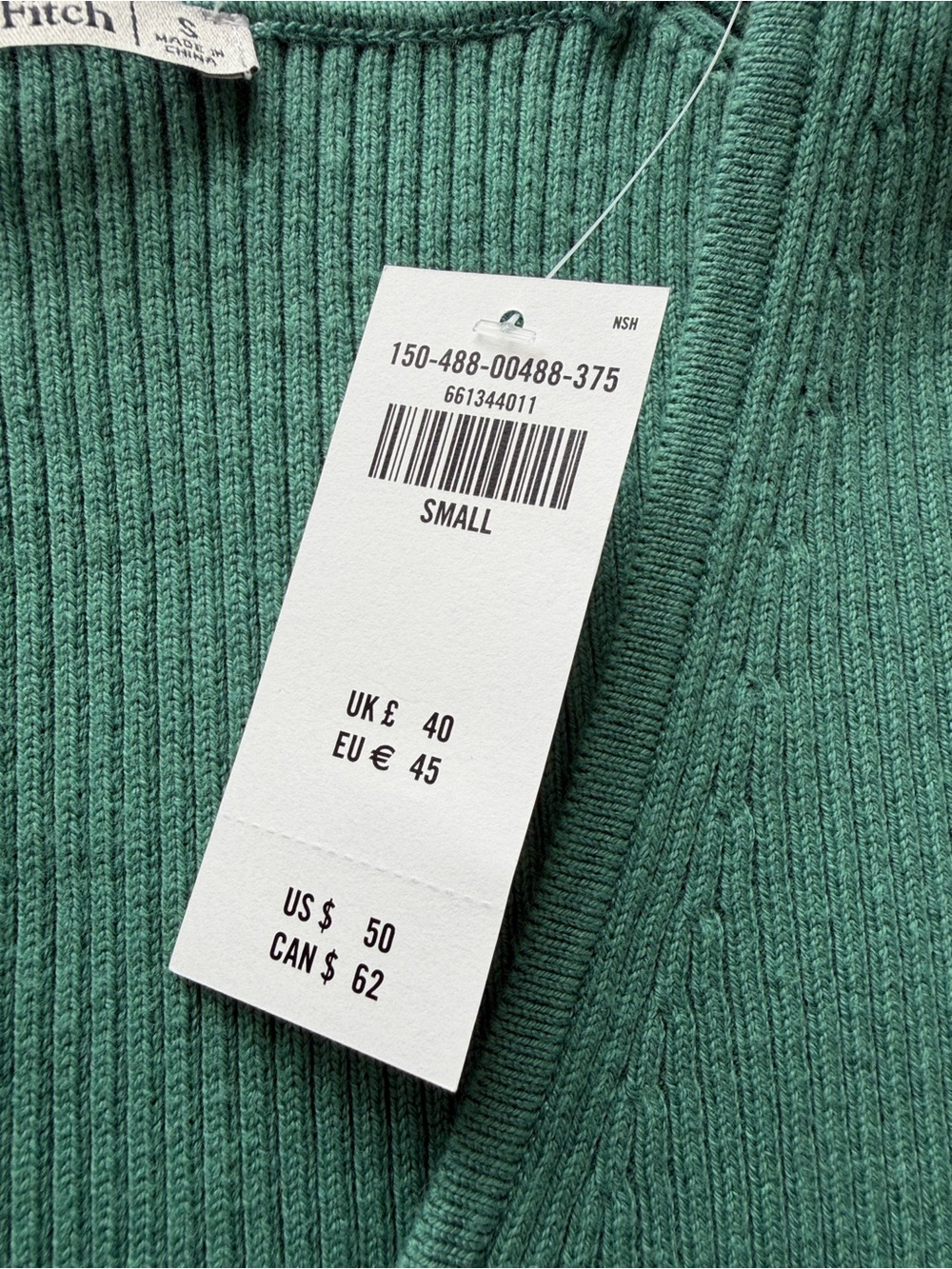 NWT Abercrombie Green Tie-Front Knit Tank - Picture 5 of 5